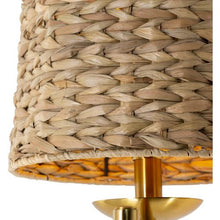 Load image into Gallery viewer, Rattan + Gold Sconce 2
